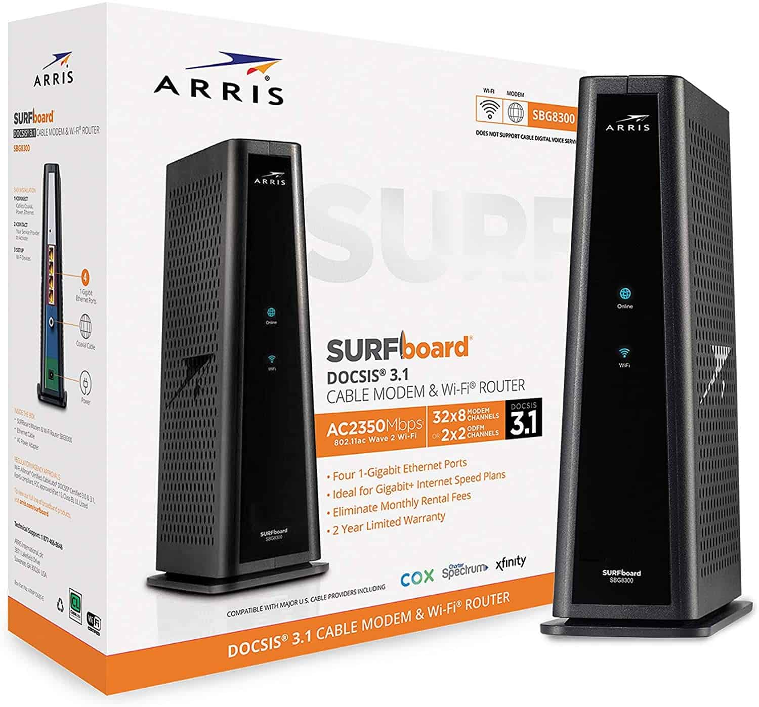 ARRIS SURFboard SBG8300 DOCSIS 3.1 Gigabit Cable Modem