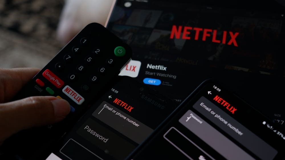 Devices displaying Netflix in this image from Shutterstock