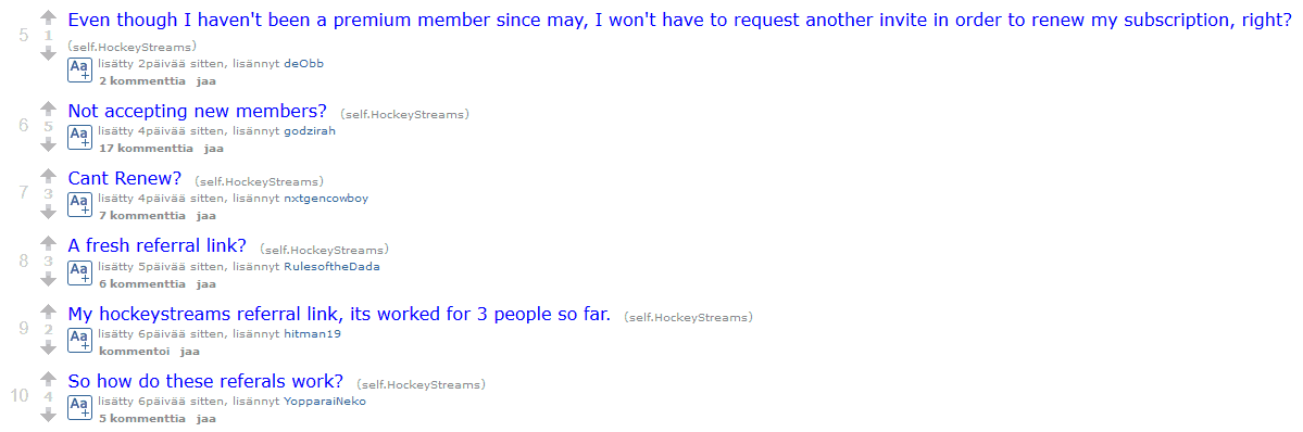Users on the HockeyStreams subreddit are in a frenzy over problems with the site