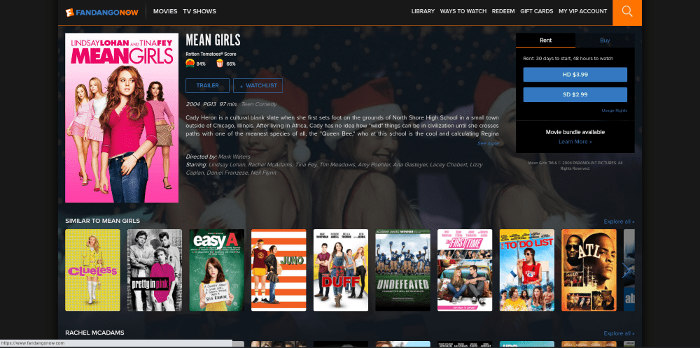 Rent or Buy Mean Girls on FandangoNow