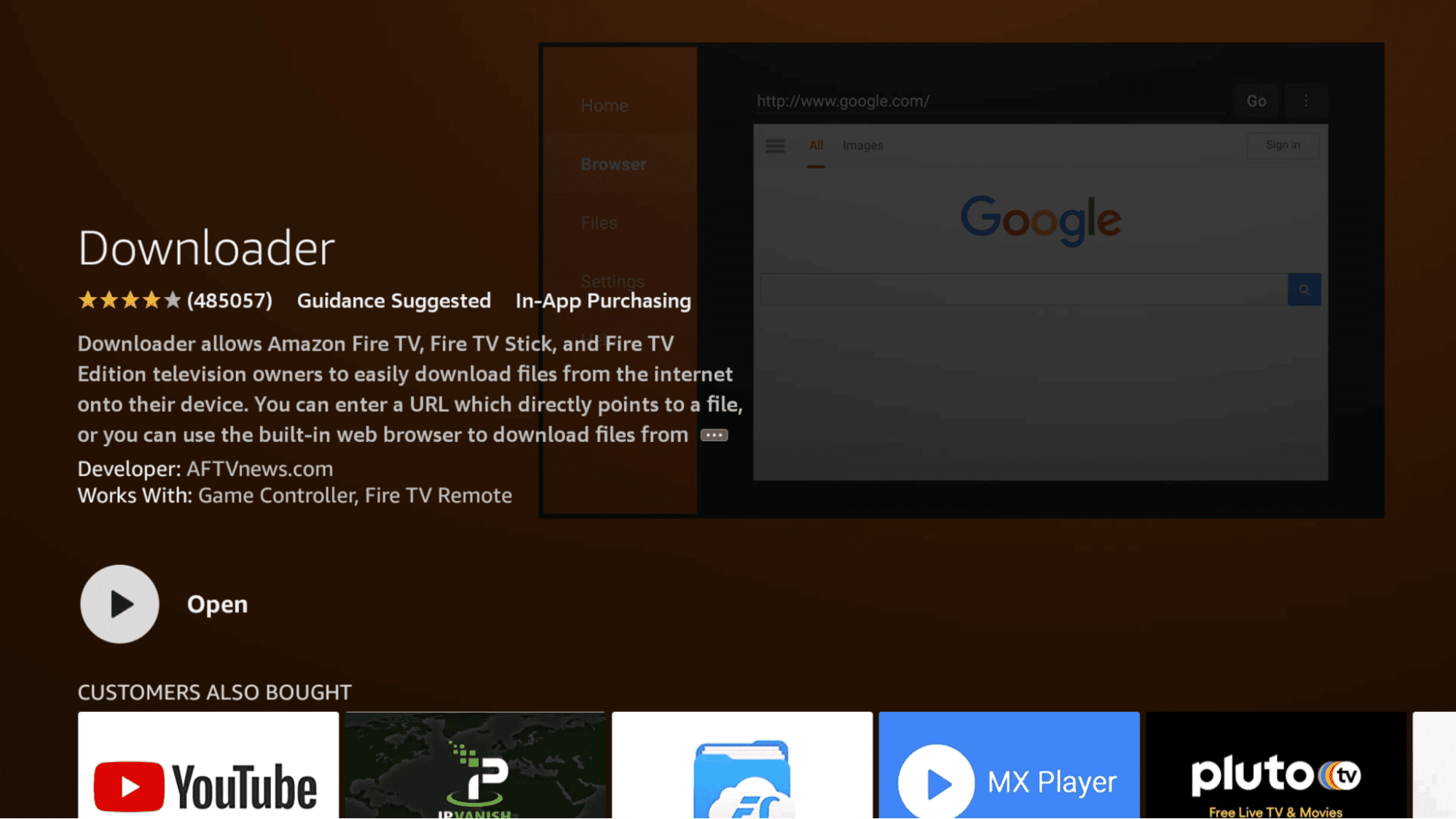 The Downloader app for Fire TV